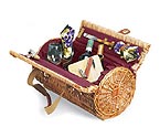 Verona Wine & Cheese Basket - Burgundy w/ Burgundy Grape Napkins