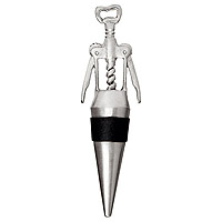Classico Solid S/S Bottle Stopper-Wing Corkscrew Top