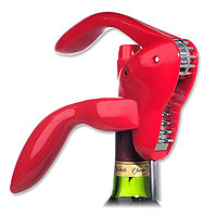 Metrokane Red Houdini Lever Style Corkscew Wine Opener