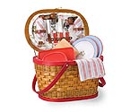 Catalina Rose Edition Willow & Bamboo Picnic Basket for Two