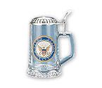 US Navy Glass Beer Stein