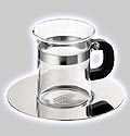 Bodum 4992-16 Chambord Classic Espresso Glass Mug & Saucer (Set of 2)