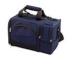 Malibu Tote Cooler for Two - Navy / Burgundy Plaid Linens