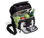 Picnic Time Pranzo Deluxe Lunch Cooler - Black w/ Silver Trim