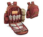 Picnic Time Cambria Deluxe Insulated Picnic Backpack Red Clay