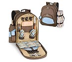 Picnic Time Avalon Deluxe Driftwood Picnic Backpack w/Sunshine Blanket Tote
