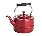 BonJour 53868 Porcelain Teakettle, Vintage Design, Red- 2 Qt.