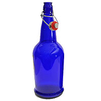 EZ Cap 1 Liter Flip-Top Home Brew Beer Bottles - Blue (Case of 12)