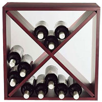 24 Bottle Solid Pine Compact Cube Wine Rack