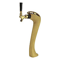 Gold Plated Metal Single Faucet 3-Inch Diameter Column Beer Tower