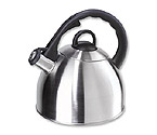 Oggi Satin Stainless Steel Whistling Kettle - Steel Lid