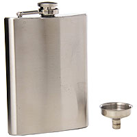 8-Ounce HIP Flask with Filling Funnel - Stainless Steel