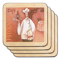 Chef with Wine Tray Coasters