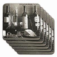 Vintage Wine Black & White Coasters