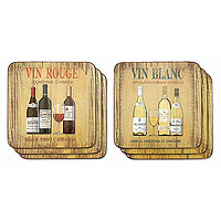 Vin Rouge/Vin Blanc Coaster Set