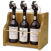 The Vintner 3 Bottle Wine Dispenser Preservation - Oak Cabinet