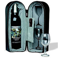 Wine Travel Case with Capitano Corkscrew and Foil Cutter