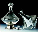 Orbital Wine Decanter with Silver Plated Base & Crystal Stopper
