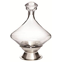 Orbital Wine Decanter w/ Brushed Stainless Steel Base & Crystal Stopper