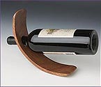 Curved Single Bottle Wood Wine Stand