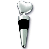 Solid Heart Silver Plated Bottle Stopper