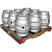 Pallet of 9 10.8 Gallon Firkin Beer Keg Casks