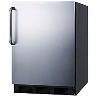 Refrigerator with Black Cabinet with Stainless Steel Door & Handle
