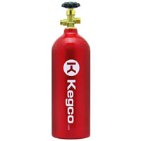 5 lb. Aluminum Co2 Tank with Electric Red Epoxy Finish for Kegerator and Draft Beer Dispensing