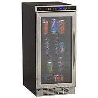 3.0 Cu. Ft. Built-In Deluxe Beverage Center - Black Cabinet and Stainless Steel Frame Glass Door