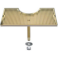 SS Zeus Tower Surface Mount Drip Tray w/PVD Brass Grid