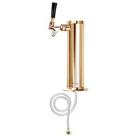 Polished PVD Brass 1-Faucet Beer Tower with 3-Inch Diameter Column
