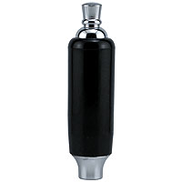 Black Plastic Draft Beer Tap Handle with Chrome Plated Ferrule