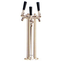 Polished Brass Triple Faucet Draft Beer Tower - 3