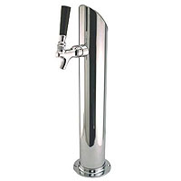 Chrome-Plated Metal Single Faucet Beer Tower - 2-1/2-Inch Column