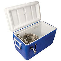 Single Faucet Jockey Box - 120' Stainless Steel Coil - Blue
