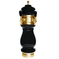 Silva Ceramic Double Faucet Draft Beer Tower - Black with Gold Accents