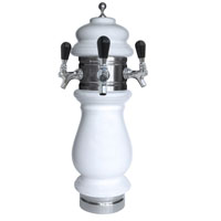 Silva Ceramic Triple Faucet Draft Beer Tower - White with Chrome Accents