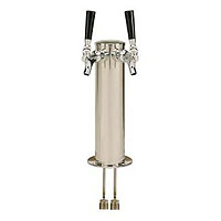 PVD Brass Air Cooled Dual Faucet Draft Beer Tower - 3-Inch Column
