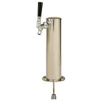 Stainless Steel Bent Tube 1-Faucet Draft Beer Tower with 3-Inch Diameter Column