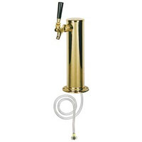 Polished PVD Brass 1-Faucet Beer Tower with 3-Inch Diameter Column