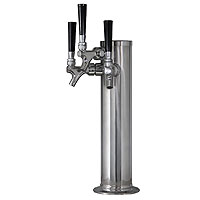 Stainless Steel Triple Tap Faucet Draft Beer Kegerator Tower - 100% Stainless Steel Contact
