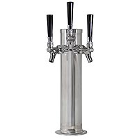 Chrome Triple Faucet Draft Beer Tower - 3 Inch Column