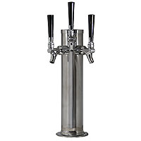 Polished Stainless Steel 3-Faucet Beer Tower - 3