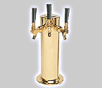 DS-243-PVDKR PVD Brass Glycol Cooled Triple Faucet Draft Beer Tower - 4 Inch Column