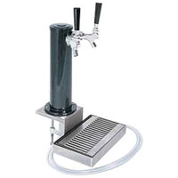 Black ABS Plastic Dual Faucet Clamp-On Draft Beer Tower
