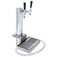 Chrome ABS Plastic Dual Faucet Clamp-on Beer Tower