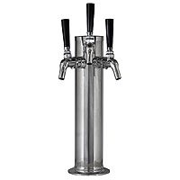 Triple Faucet Stainless Steel Draft BeerTower with Perlick 630SS Faucets