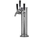 Kegco MPD4743TT-575SS Triple Faucet Stainless Steel Draft BeerTower with Perlick 575SS Creamer Faucets