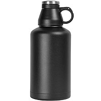 72 Screw Cap Customizable Beer Growlers - 64 oz Double Wall Stainless Steel with Black Finish