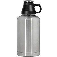 24 Screw Cap Customizable Beer Growlers - 64 oz Double Wall Stainless Steel with Brushed Finish